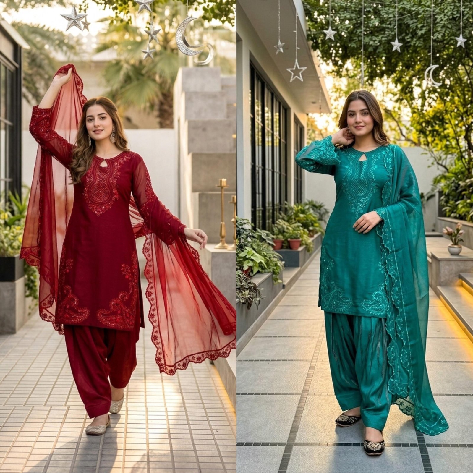 NEW DESIGNER HEAVY EMBROIDERY SEQUENCE WORK 3 PIS SUIT SET - Image 5