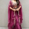 FOR PARTY AND WEDDING SEASON OUR 3 PIECE INDO WESTERN SHRUG ,DHOTI AND BLOUSE WITH SEQUENCE EMBROIDERY WORK