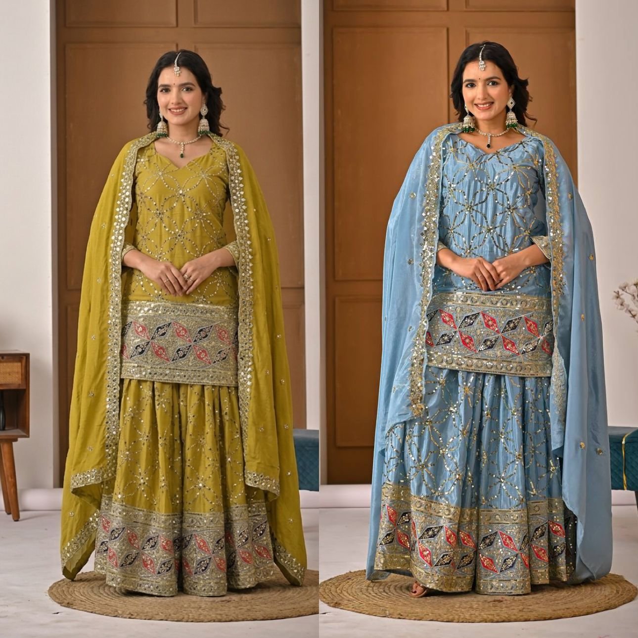 Launching New Designer Party Wear Look Top , Sharara Plazzo and Dupatta - Image 5