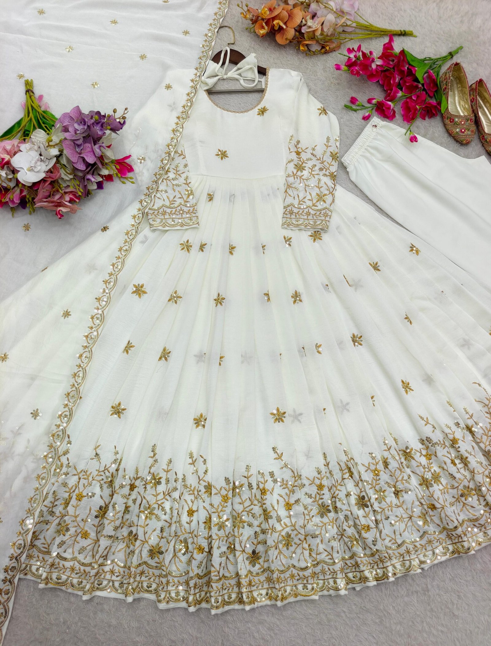 Launching New Design Trending Vicitra-Silk*Gwon&Pent&dupatta Reddy To Wear Look Design - Image 2