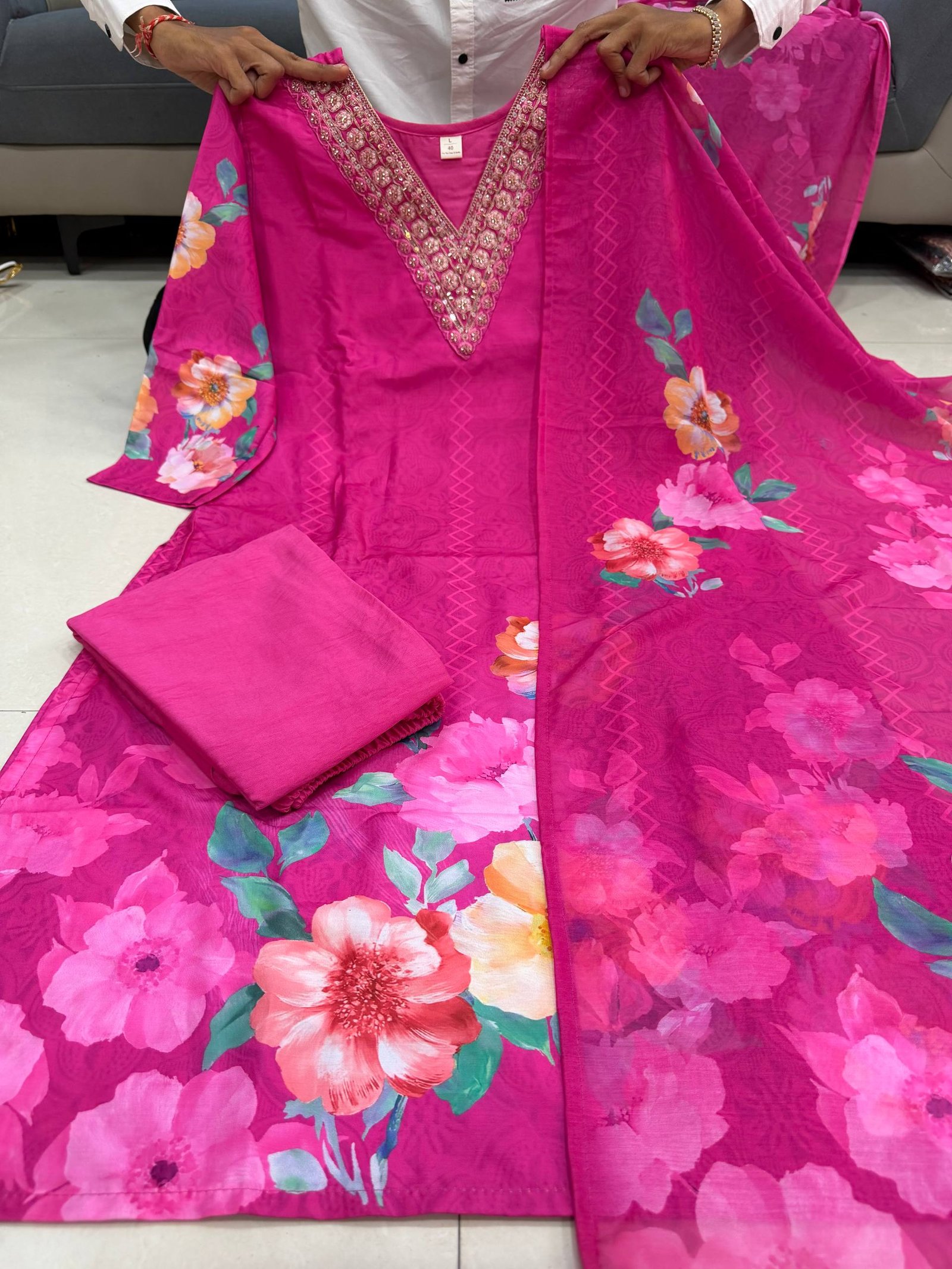 Premium Floral HAND WORKS KitKat Silk Collection - Image 2