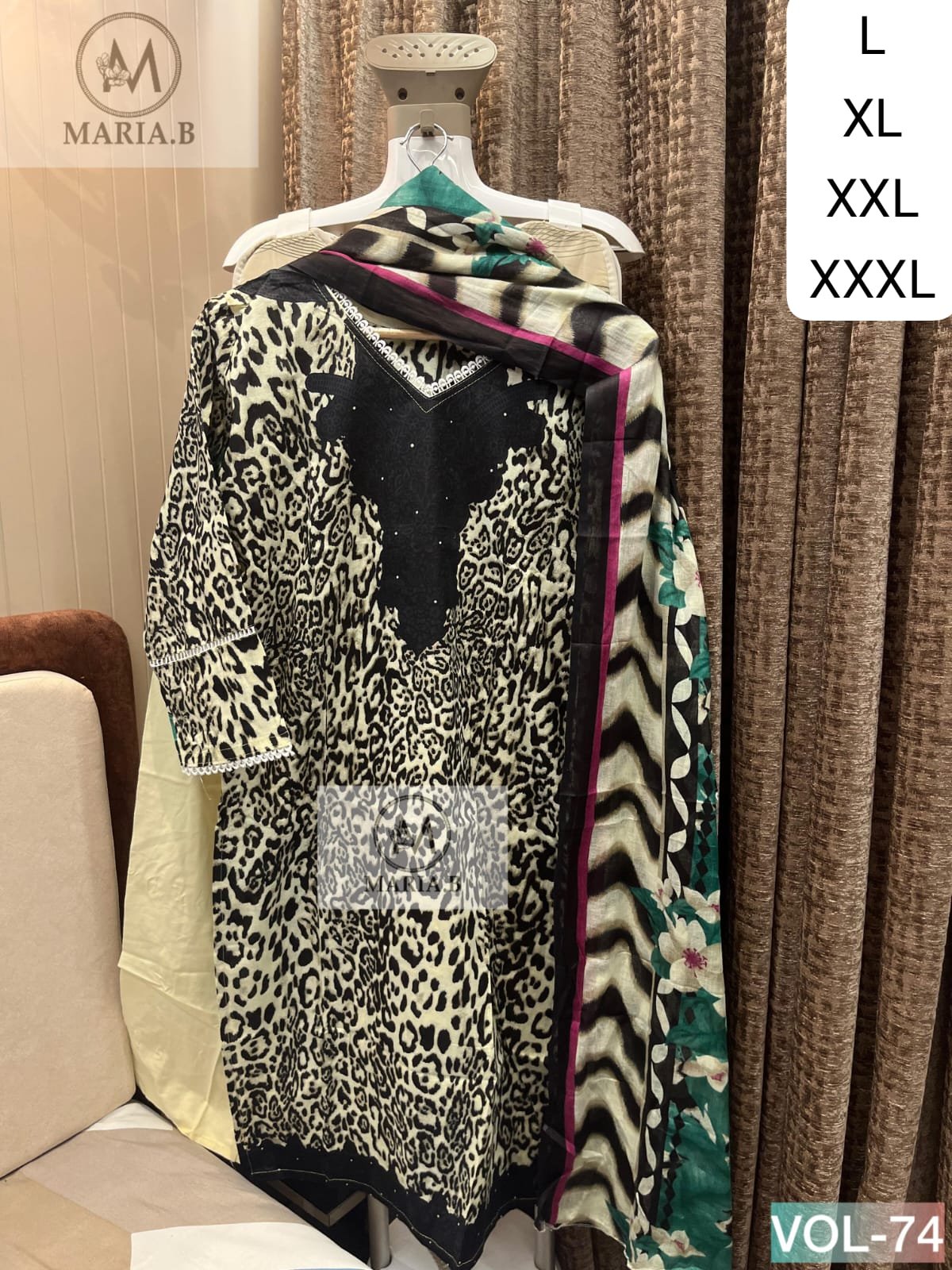 PRINTED COTTON STITCHED WITH STITCHED COTTON BOTTOM AND COTTON DUPATTA - Image 9