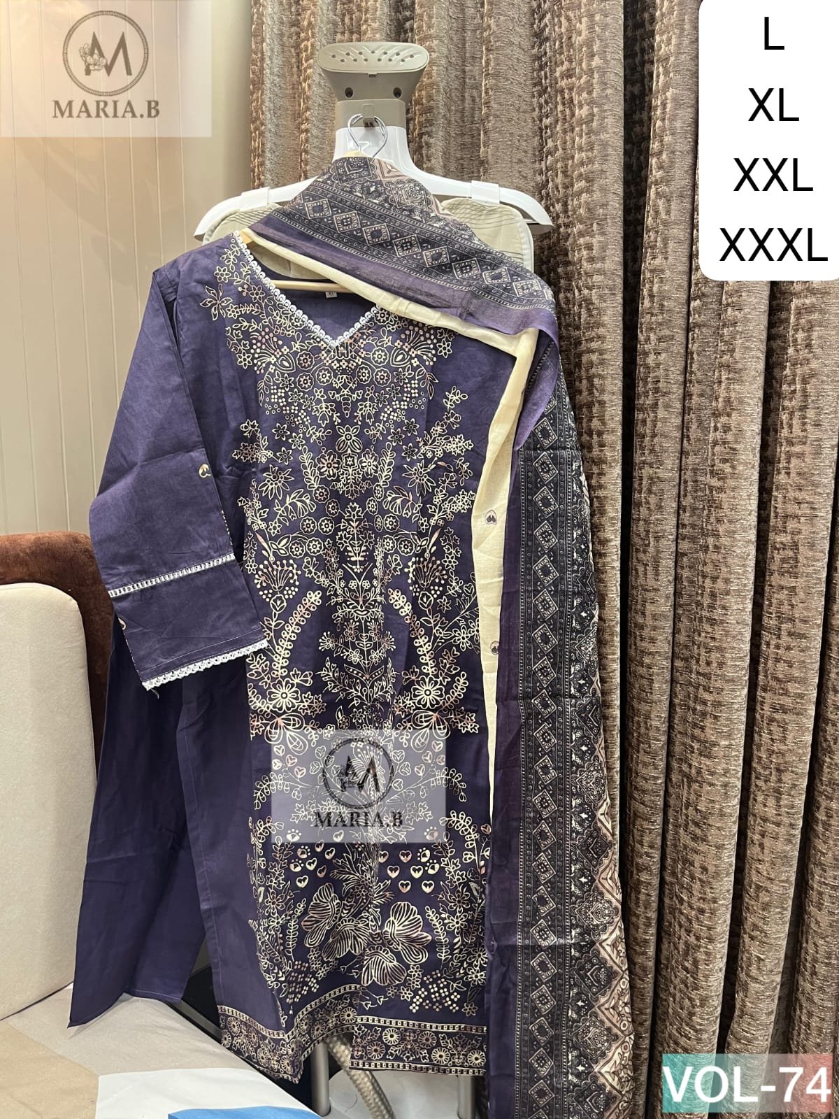 PRINTED COTTON STITCHED WITH STITCHED COTTON BOTTOM AND COTTON DUPATTA - Image 8