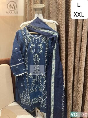 PRINTED COTTON STITCHED WITH STITCHED COTTON BOTTOM AND COTTON DUPATTA