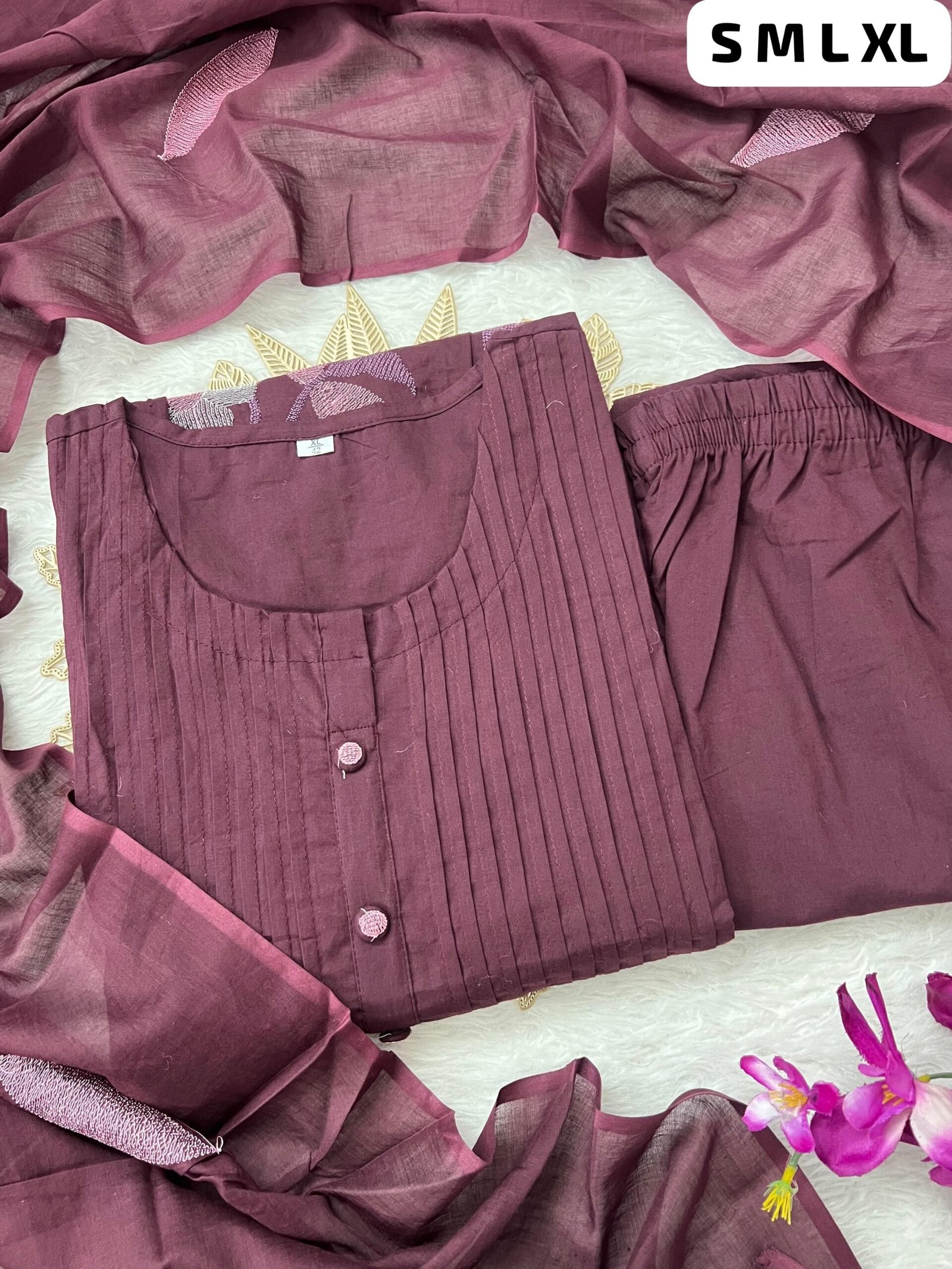 Beautiful Cotton Embroidered Suit Set β New Colour - Image 2