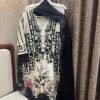 FULLY EMBROIDERED COTTON STITCHED WITH STITCHED COTTON PRINTED BOTTOM WITH CHIFON PRINTED DUPATTA