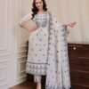 Morgan Silk Digital Print Kurti With Pant With Dupatta