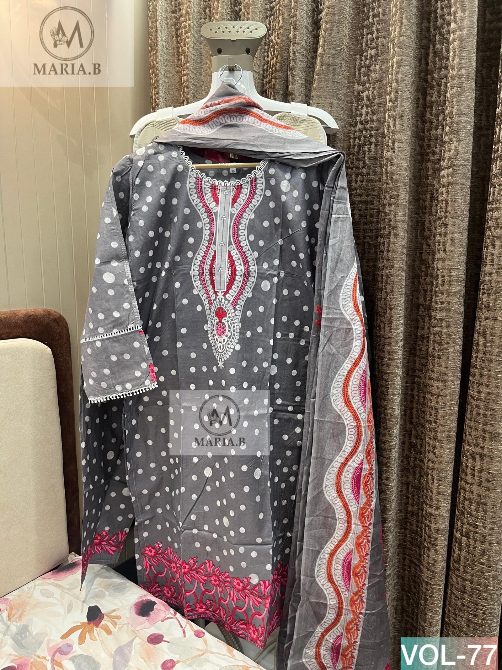 PRINTED COTTON STITCHED WITH STITCHED COTTON BOTTOM AND COTTON DUPATTA - Image 8