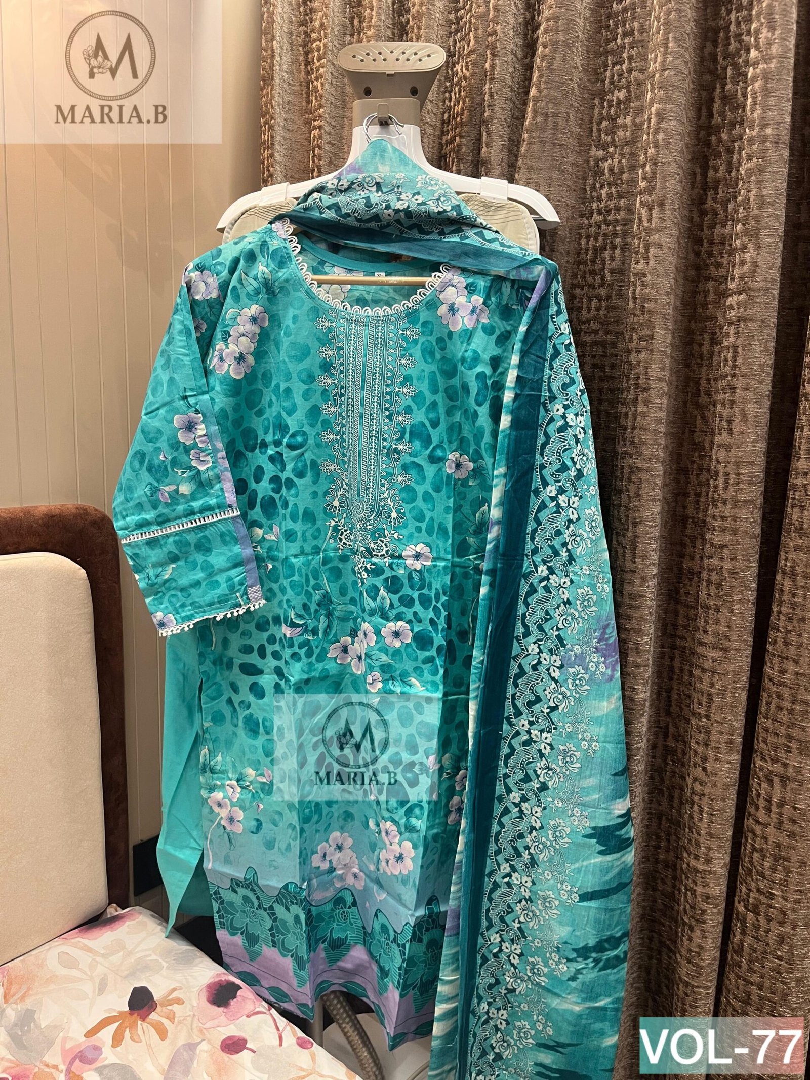 PRINTED COTTON STITCHED WITH STITCHED COTTON BOTTOM AND COTTON DUPATTA - Image 5