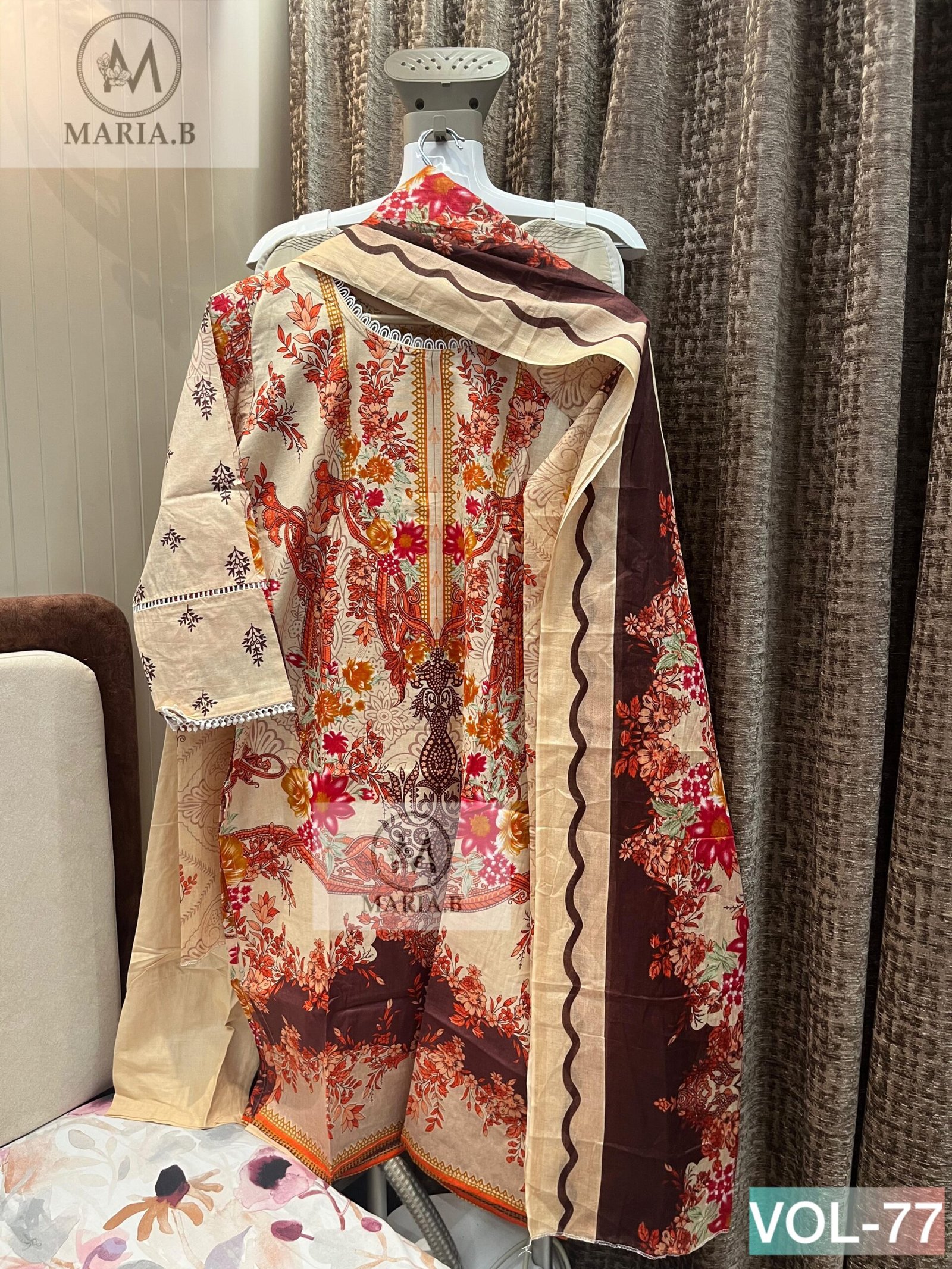 PRINTED COTTON STITCHED WITH STITCHED COTTON BOTTOM AND COTTON DUPATTA - Image 2