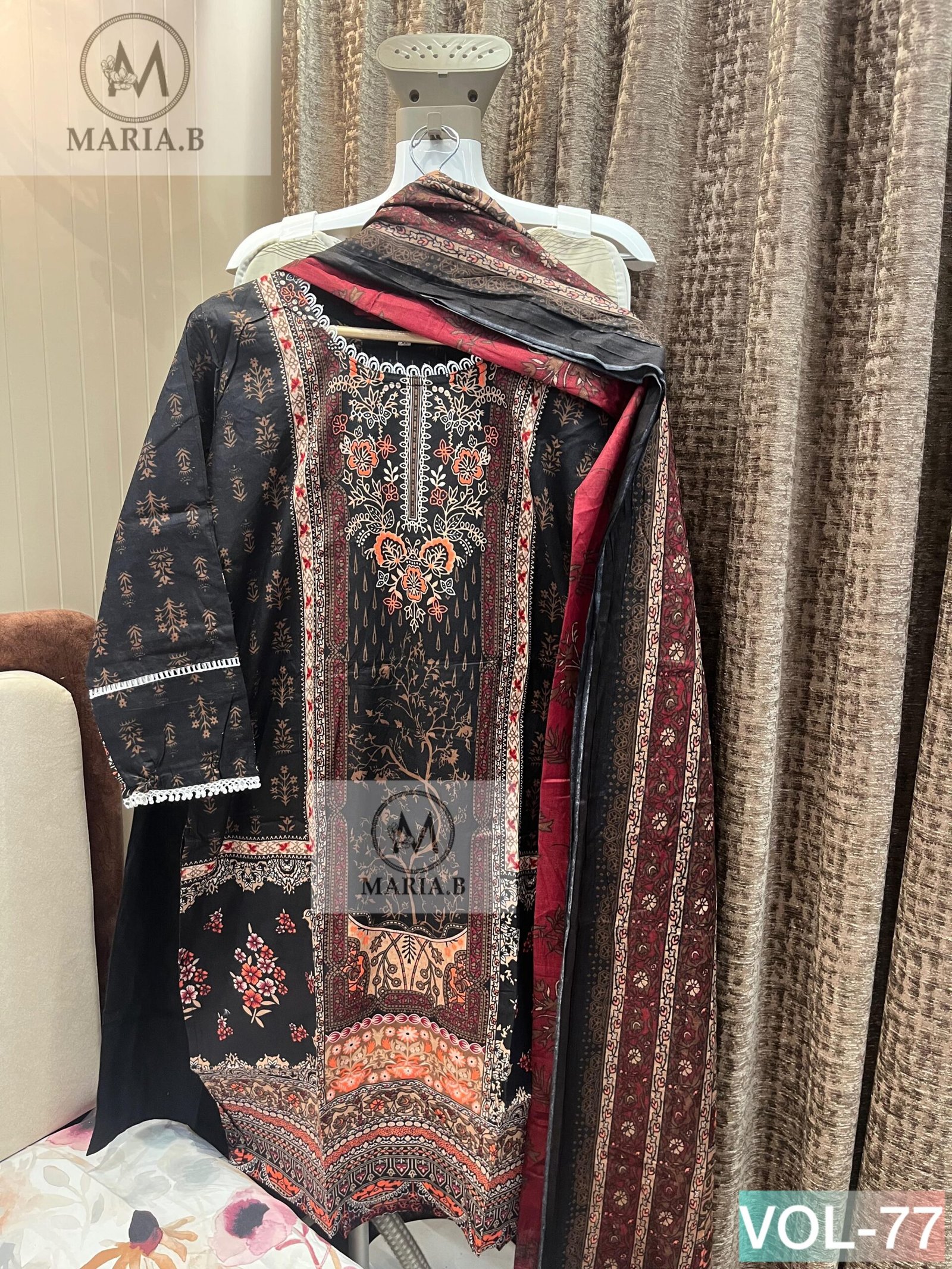 PRINTED COTTON STITCHED WITH STITCHED COTTON BOTTOM AND COTTON DUPATTA