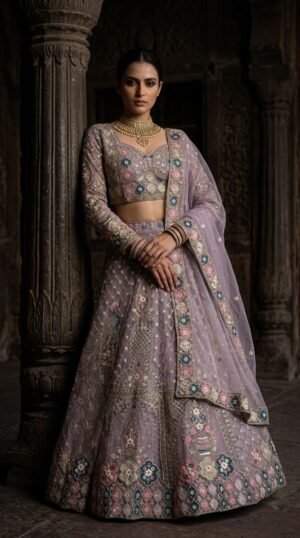 AK Launching  4 meter flared Sequins Embroidery Work Lehenga, Exceptional Quality with Can-Can and Canvas Layers, A Perfect Fusion of Glamour and Comfort