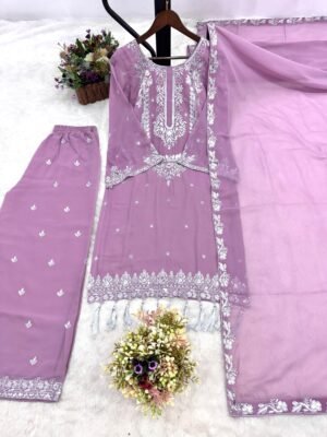 Alternative view of PRESENTING 3 PIECE STYLISH KURTI DUPATTA WITH BEAUTIFUL PLAZZO