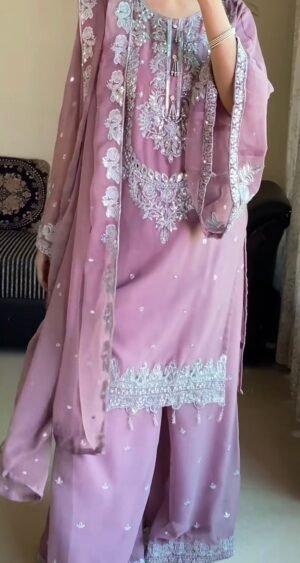 PRESENTING 3 PIECE STYLISH KURTI DUPATTA WITH BEAUTIFUL PLAZZO