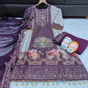 Alternative view of Shopping World: NEW TRENDING 3PIC SET. ORIGINAL HAND   MIROR WORK WITH PLAZZO AND DUPATTA*