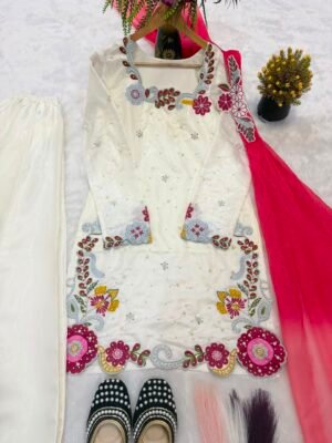 Alternative view of Launching New Designer Party Wear Look Top , Sharara Plazzo and Dupatta