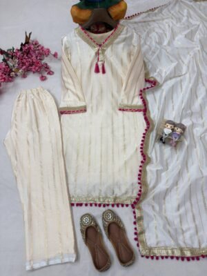 Alternative view of ENHANCE THE BEAUTY OF YOUR WARDROBE WITH THIS NEWLY LAUNCHED 3-PIECE KURTI SET