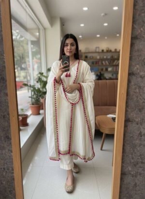 ENHANCE THE BEAUTY OF YOUR WARDROBE WITH THIS NEWLY LAUNCHED 3-PIECE KURTI SET
