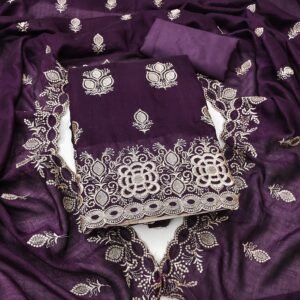 Alternative view of Vichitra Silk dupatta with one side border