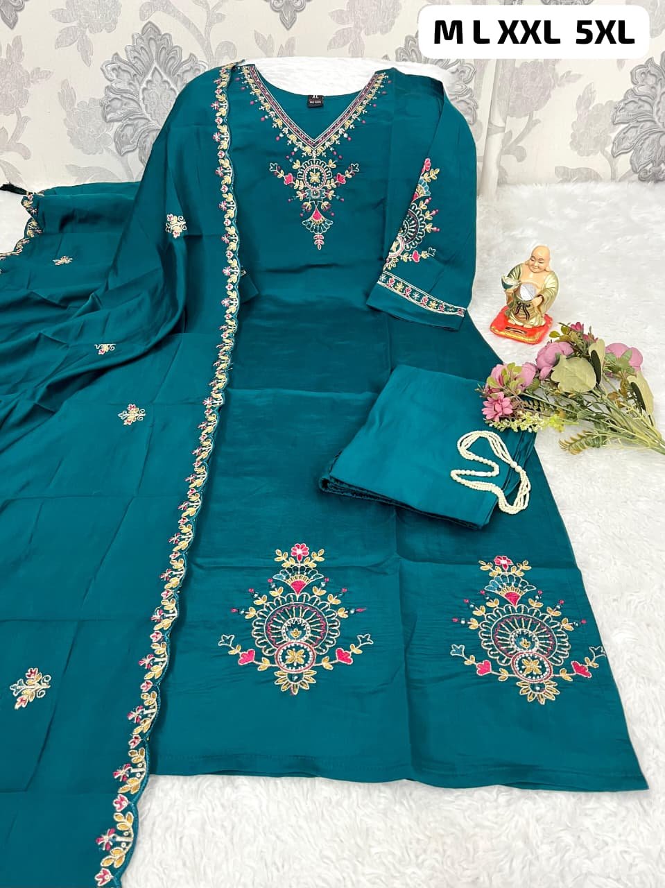The Royal Roman Silk Collection Make a statement this season with our most-loved designer kurti set. - Image 4