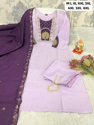 Alternative view of PREMIUM PEACOCK THREAD WORK KURTI SET