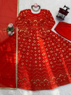 Alternative view of Designer Plazoo with Gown Set – Elegant Ethnic Wear  Crafted in Classy Tones with Premium Fabric & Detailing