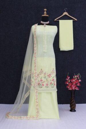 Alternative view of Designer Plazzo Style with Statement Embroidery