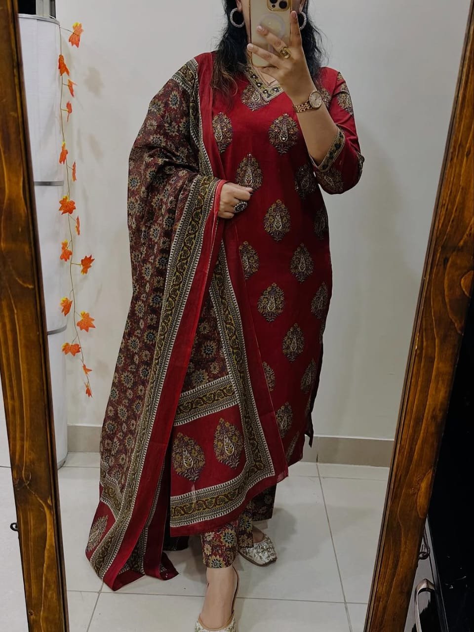 Straight Fit Kurti with Plazo & Dupatta Set