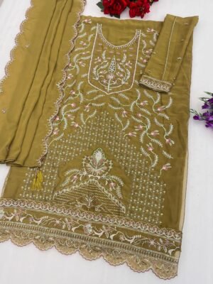 Alternative view of :Heavy Chiffon with Heavy Embroidered 3mm Sequence work & Khatli Work