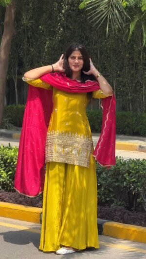 Designer Sharara Set – Elegant Ethnic Wear Crafted in Classy Tones with Premium Fabric & Detailing