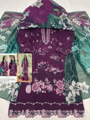 Alternative view of CAMBRIC COTTON WITH CHIKANKRI EMBROIDERY WORK