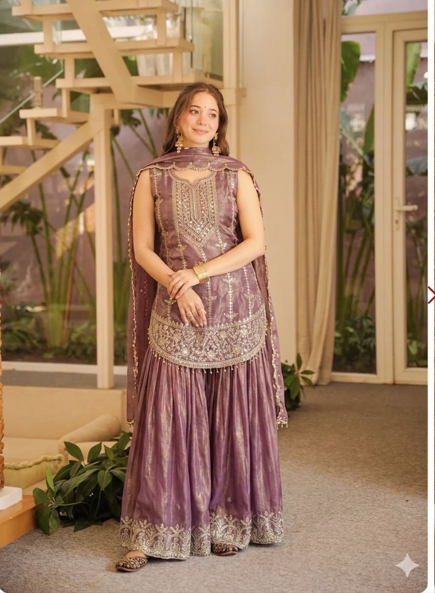 Launching New Designer Party Wear Look Top , Sharara plazzo and Dupatta