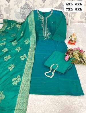 Apne wardrobe ko dijiye ek royal touch is khoobsurat Colorfull suit ke saath. Iska Rangeela Silk fabric ek natural shine aur smooth finish deta hai jo pehenne mein behad comfortable aur dikhne mein luxurious hai.