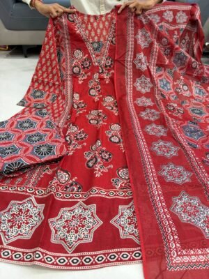 Alternative view of NEW ARIVELLS Ajarakh Print Anarkali Suit Set