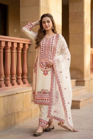 NEW DESIGNER HEAVY MAL CHANDERI TOP PLAZZO & DUPATTA SET