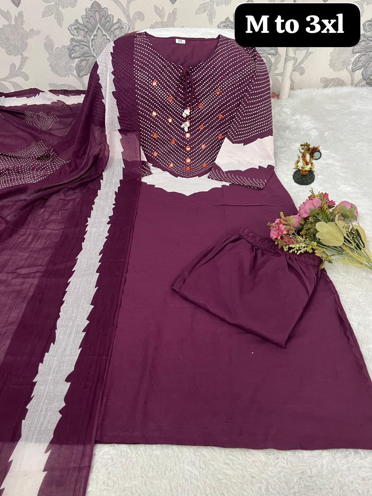 Looking to update your ethnic wardrobe? Check out this stunning Bandhani Suit Set—perfect for daily wear, office, or small gatherings! PRODUCT DESCRIPTION: - Image 3