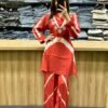 New Arrivals Party Wear Look Pure Burbary Silk & CORD SET Set