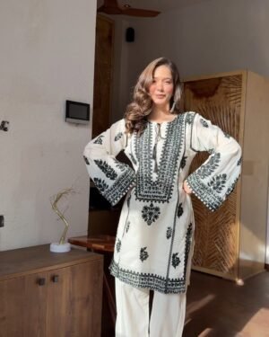 Presenting New Designer Collection In  Rayon Butti Silk Top-Bottom Set Fully Stitched Ready To Wear