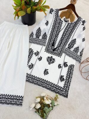 Alternative view of Presenting New Designer Collection In  Rayon Butti Silk Top-Bottom Set Fully Stitched Ready To Wear