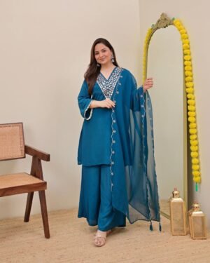 Featuring Beautiful Sharara Sets in stunning shades, adorned with exquisite real mirror hand embroidery and a graceful flare.