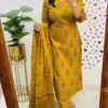 Pure fine Cotton fabric Embroidery Work Kurti with Pant with cotton 100-100 Dupatta