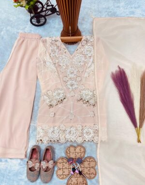 Alternative view of EXCLUSIVE AND TRENDY FOR WEDDING SEASON OUR SEQUENCE EMBROIDERY WORKED TOP, PALAZZO AND DUPATTA