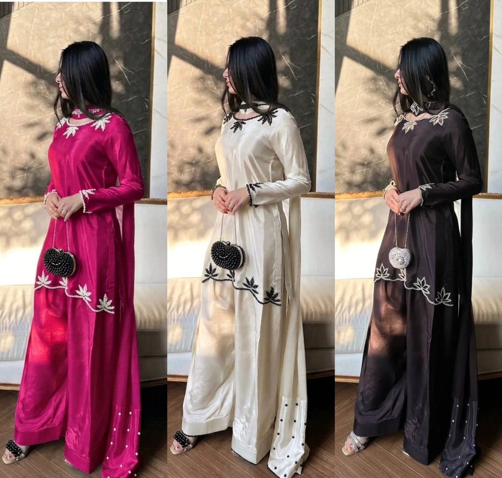 AK LUNCHING NEW ĐĚSIGNER PARTY WEAR TOP AND FARSI SALVAR. WITH FANCY DUPPATA WITH EMBROIDERY WORK - Image 7