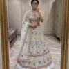 AK Launching 4 meter flared Fox Georgette Real Mirror and Frill Work Lehenga, Exceptional Quality with