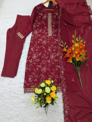 Alternative view of WOMEN'S PURE VICHITRA SILK KURTA SET'S