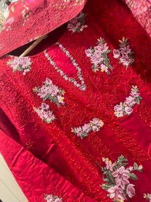 Alternative view of CHIKANKARI COTTON STITCHED (INNER STITCHED) WITH STITCHED COTTON BOTTOM WITH KOTA CHEX EMBROIDERY DUPATTA