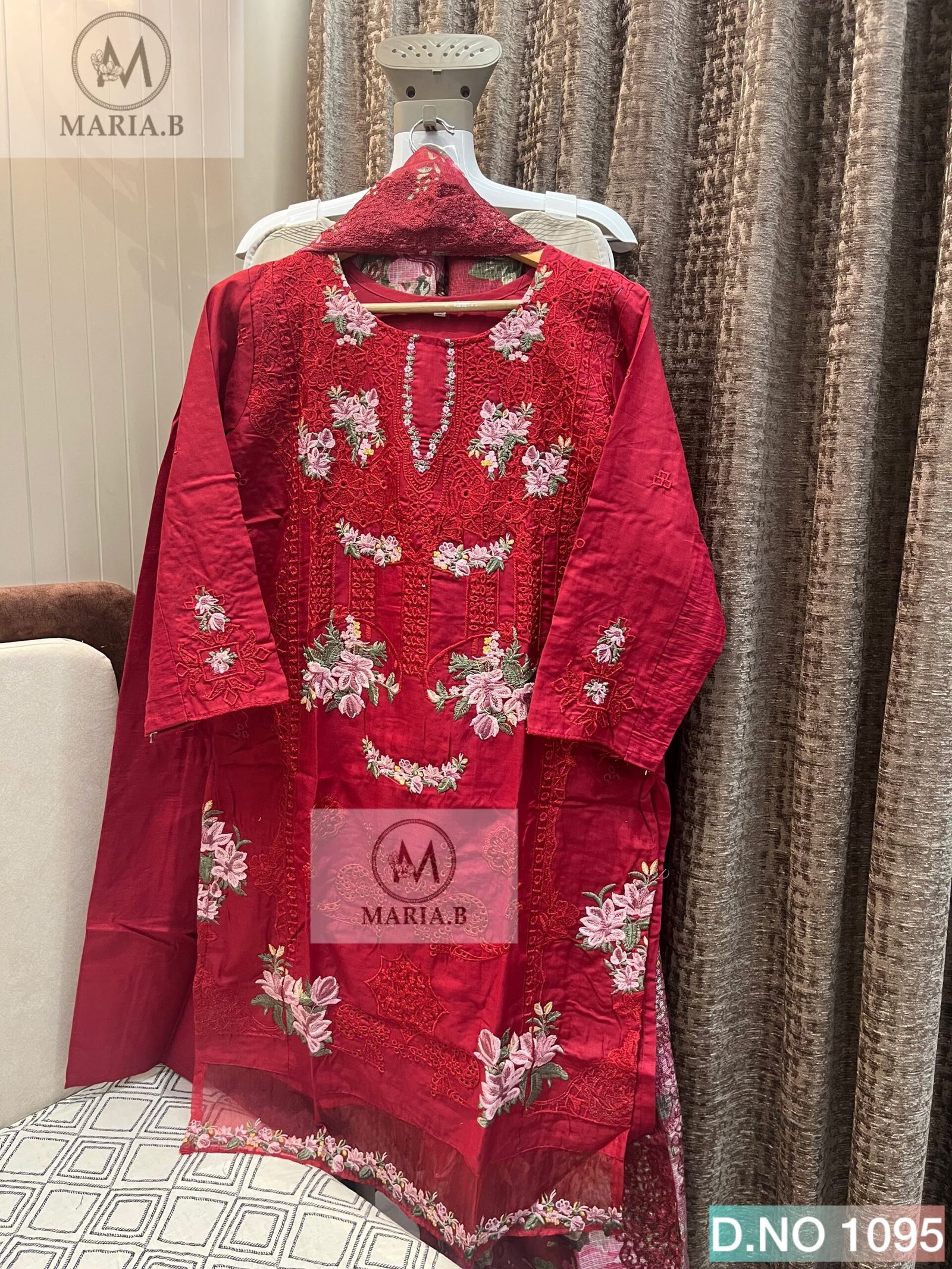 CHIKANKARI COTTON STITCHED (INNER STITCHED) WITH STITCHED COTTON BOTTOM WITH KOTA CHEX EMBROIDERY DUPATTA