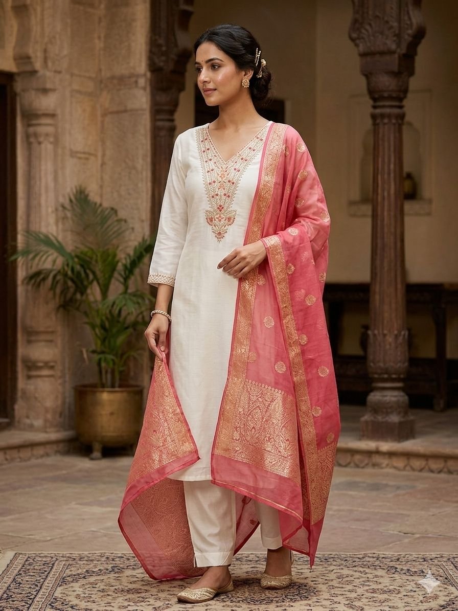 New Designers Kurti Pent Dupatta Set