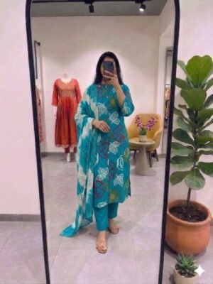 BEAUTIFUL FLORAL KURTI-PANT-DUPPATA