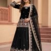 LUNCHING NEW DESIGNER WEAR  HEAVY EMBROIDERY SEQUENCE WORK WITH REAL MIRROR HAND WORK TOP WITH LEHENGAS